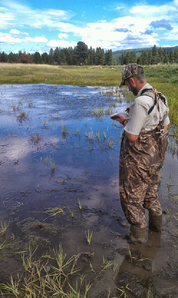 Tidwell and Hayes  08 Tidwell recording data on lakebed